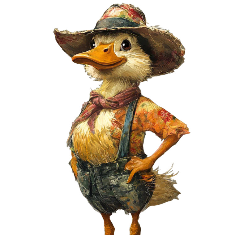 Hillbilly Duck Vinyl Car Decal Sticker – Waterproof & UV-Resistant 8"