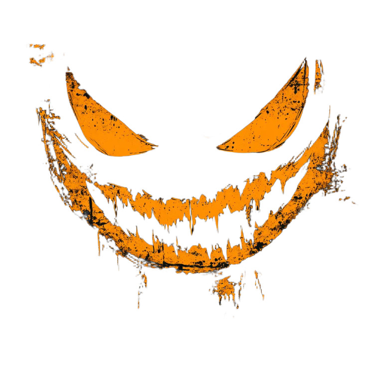 Scary Orange Smile Vinyl Car Decal Sticker – Waterproof & UV-Resistant 8"