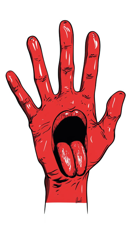 Red Hand Pop Art Vinyl Car Decal Sticker – Waterproof & UV-Resistant 8"