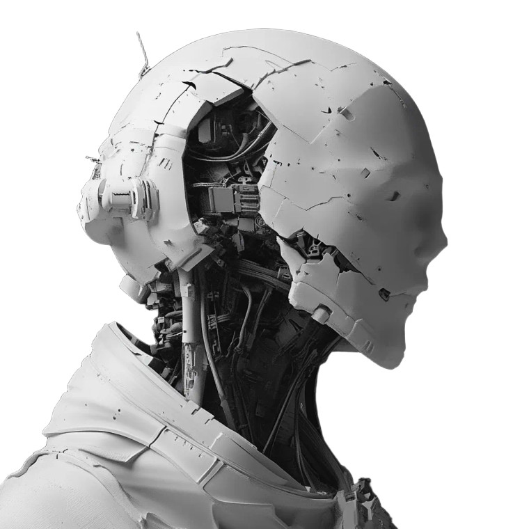 Techno Transhuman Vinyl Car Decal Sticker – Waterproof & UV-Resistant 8"