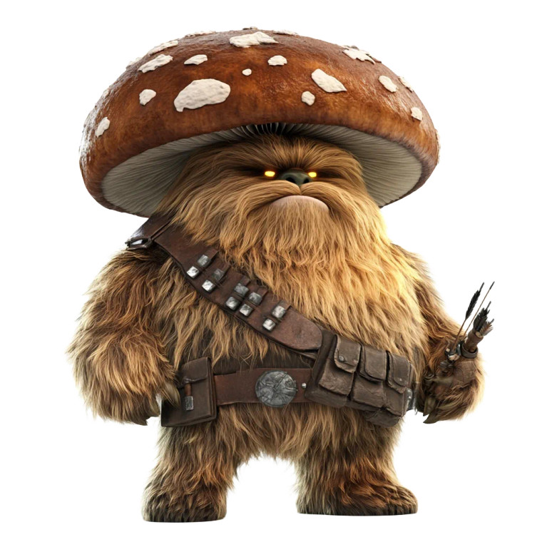 Mushroom Chewbacca Vinyl Car Decal Sticker – Waterproof & UV-Resistant 8"