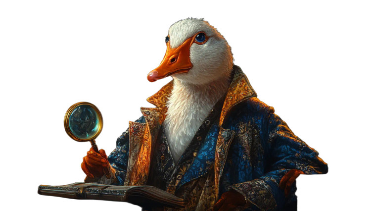 Aristocratic Detective Goose Vinyl Car Decal Sticker – Waterproof & UV-Resistant 8"