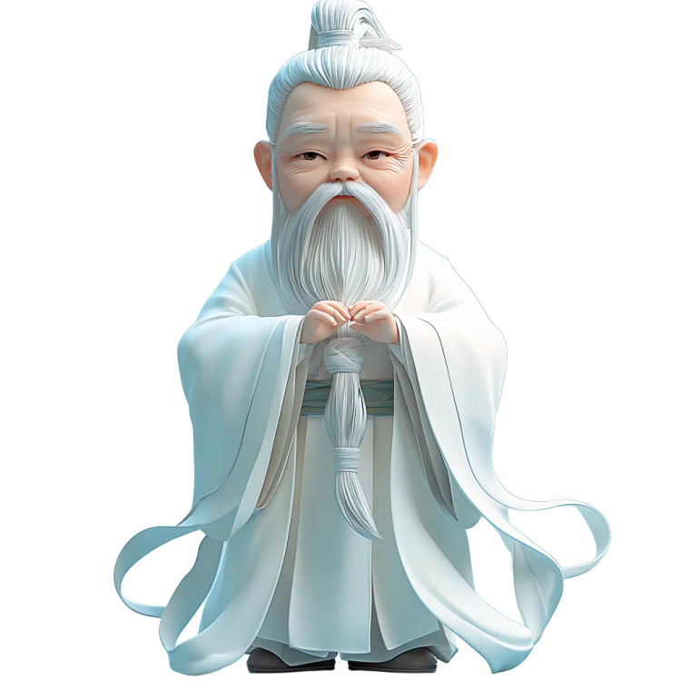 Elderly Chinese Sage V3 Vinyl Car Decal Sticker – Waterproof & UV-Resistant 8"
