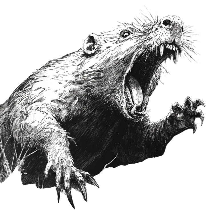 Angry Giant Beaver Vinyl Car Decal Sticker – Waterproof & UV-Resistant 8"