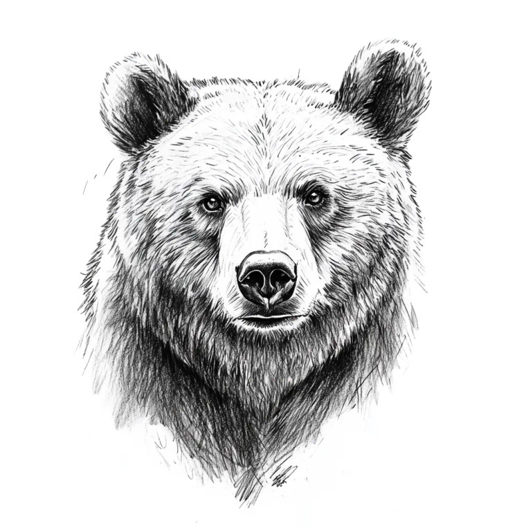 Pencil Bear Drawing Vinyl Car Decal Sticker – Waterproof & UV-Resistant 8"