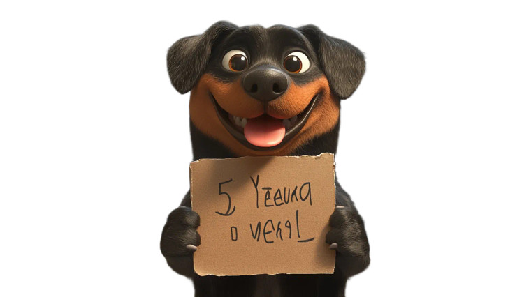 Happy Rottweiler Sign Vinyl Car Decal Sticker – Waterproof & UV-Resistant 8"