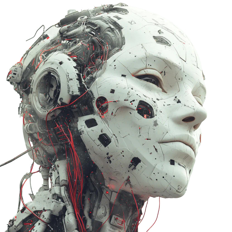 Cyborg Head Sculpture Vinyl Car Decal Sticker – Waterproof & UV-Resistant 8"