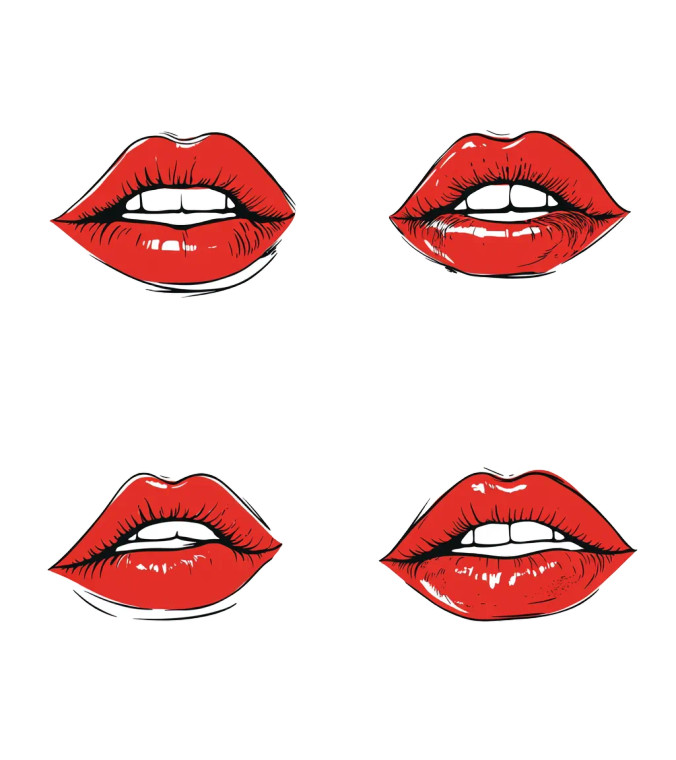 Minimalistic Lips Art Vinyl Car Decal Sticker – Waterproof & UV-Resistant 8"