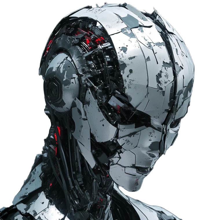 Broken Futuristic Robot Vinyl Car Decal Sticker – Waterproof & UV-Resistant 8"