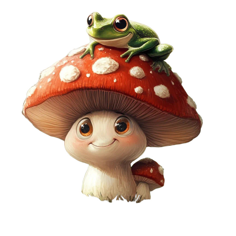 Mushroom Frog Character Vinyl Car Decal Sticker – Waterproof & UV-Resistant 8"