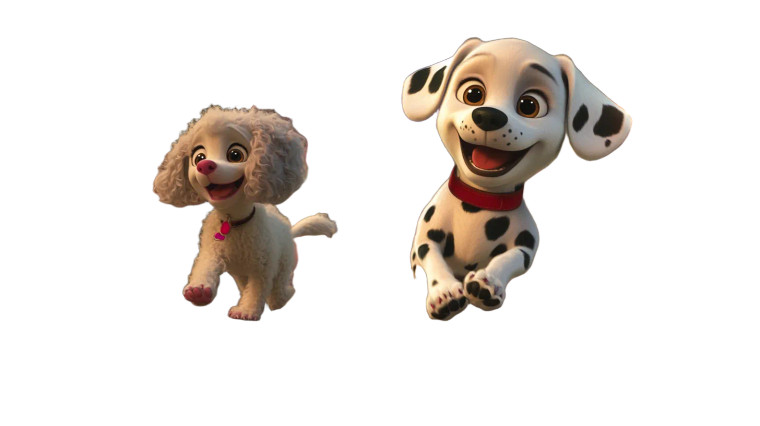 Dalmatian And Poodle Duo Vinyl Car Decal Sticker – Waterproof & UV-Resistant 8"