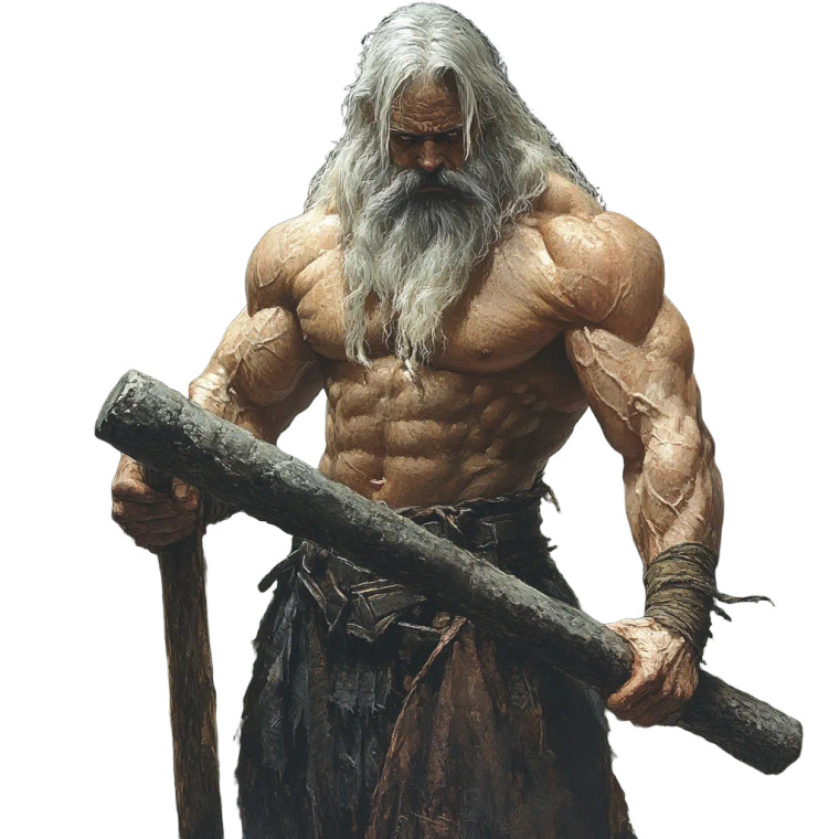 Muscled Gray-Haired Male Vinyl Car Decal Sticker – Waterproof & UV-Resistant 8"