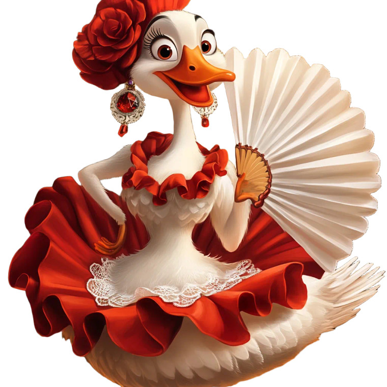 Graceful Goose Dancer Vinyl Car Decal Sticker – Waterproof & UV-Resistant 8"