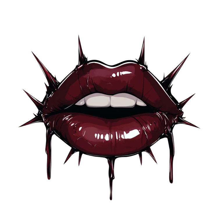 Thorned Lips Vinyl Car Decal Sticker – Waterproof & UV-Resistant 8"