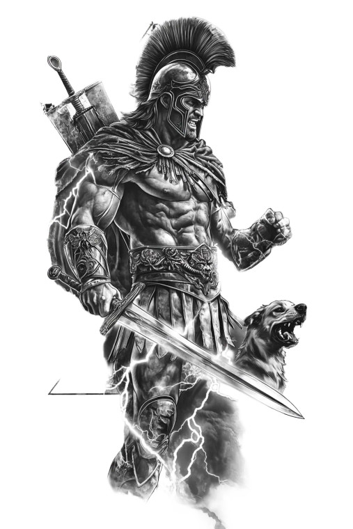 Spartan Warrior Tattoo V34 Vinyl Car Decal Sticker – Waterproof & UV-Resistant 8"