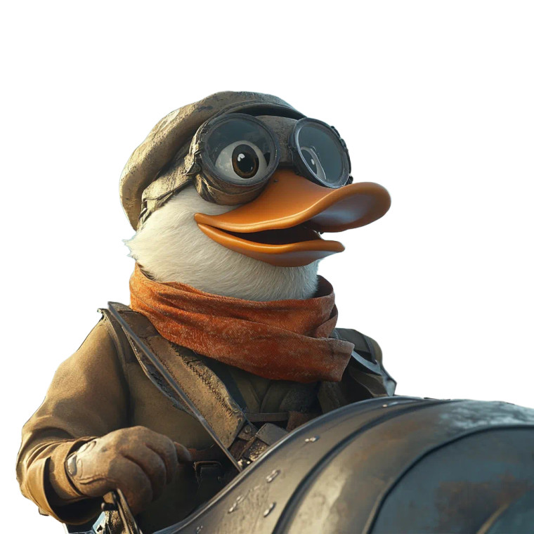 Pilot Duck V4 Vinyl Car Decal Sticker – Waterproof & UV-Resistant 8"