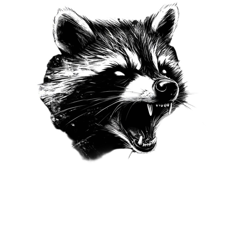 Gothic Raccoon Tattoo Vinyl Car Decal Sticker – Waterproof & UV-Resistant 8"