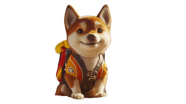 Shiba Inu Skydiver Vinyl Car Decal Sticker – Waterproof & UV-Resistant 8"