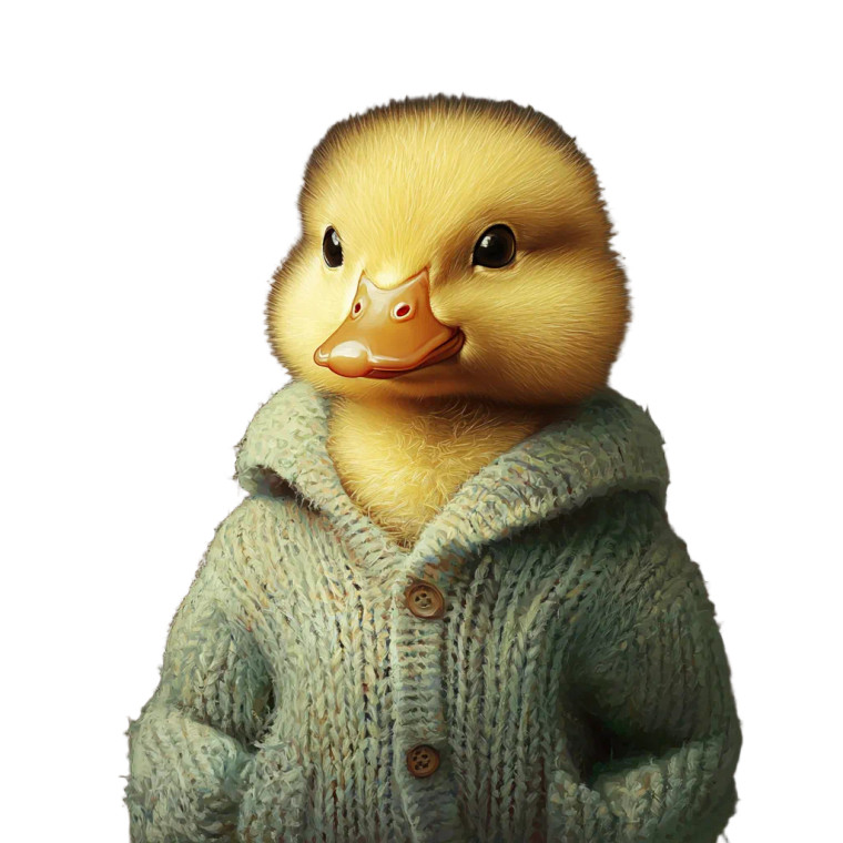 Cute Duckling Pullover Vinyl Car Decal Sticker – Waterproof & UV-Resistant 8"
