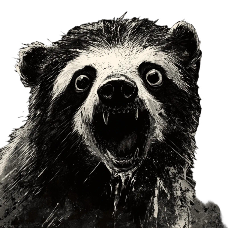 Spooky Sloth Bear Vinyl Car Decal Sticker – Waterproof & UV-Resistant 8"