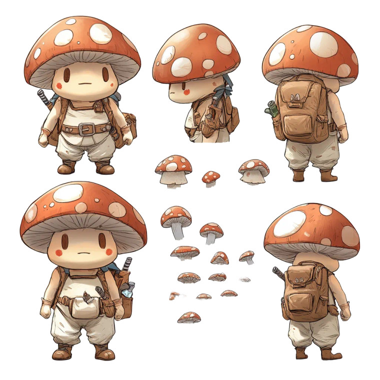 Fantasy Mushroom Warrior Vinyl Car Decal Sticker – Waterproof & UV-Resistant 8"