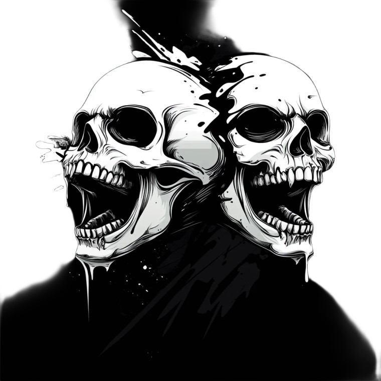 Dark Fantasy Skull V4 Vinyl Car Decal Sticker – Waterproof & UV-Resistant 8"