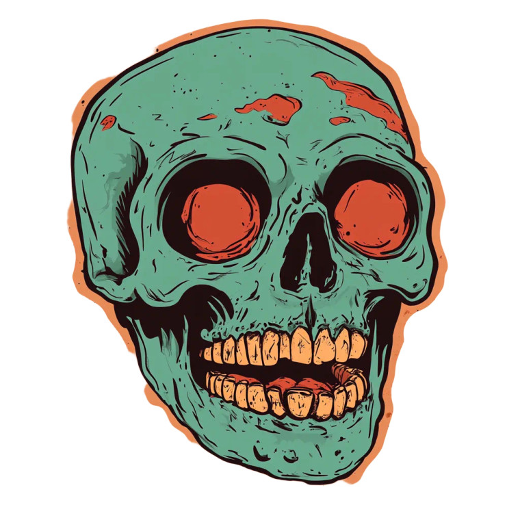 Vintage Halloween Skull Vinyl Car Decal Sticker – Waterproof & UV-Resistant 8"