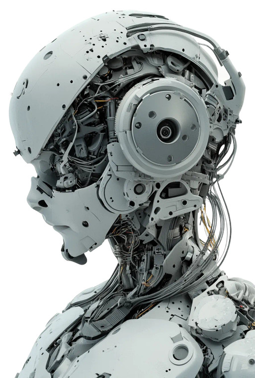 Military Robot Head Vinyl Car Decal Sticker – Waterproof & UV-Resistant 8"