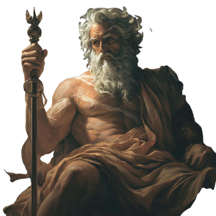 Zeus With Scepter Vinyl Car Decal Sticker – Waterproof & UV-Resistant 8"