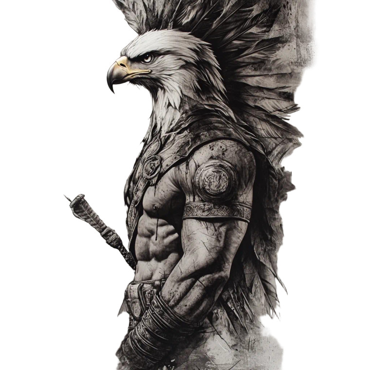 Warrior Eagle Tattoo Vinyl Car Decal Sticker – Waterproof & UV-Resistant 8"