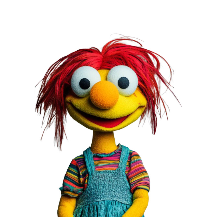 Colorful Muppet Girl Vinyl Car Decal Sticker – Waterproof & UV-Resistant 8"