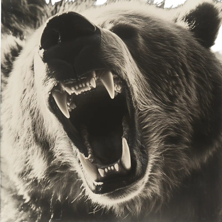 Angry Bear Close-Up V5 Vinyl Car Decal Sticker – Waterproof & UV-Resistant 8"