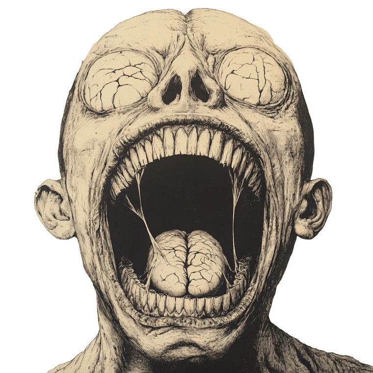 Creepy Gnawing Monster Vinyl Car Decal Sticker – Waterproof & UV-Resistant 8"