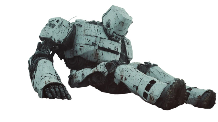 Abandoned Giant Robot V2 Vinyl Car Decal Sticker – Waterproof & UV-Resistant 8"