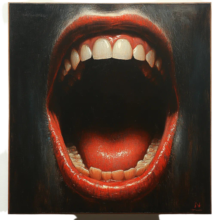 Roaring Man'S Mouth Vinyl Car Decal Sticker – Waterproof & UV-Resistant 8"