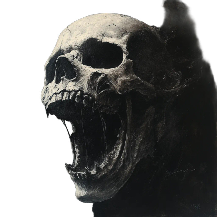 Evil Screaming Skull Vinyl Car Decal Sticker – Waterproof & UV-Resistant 8"