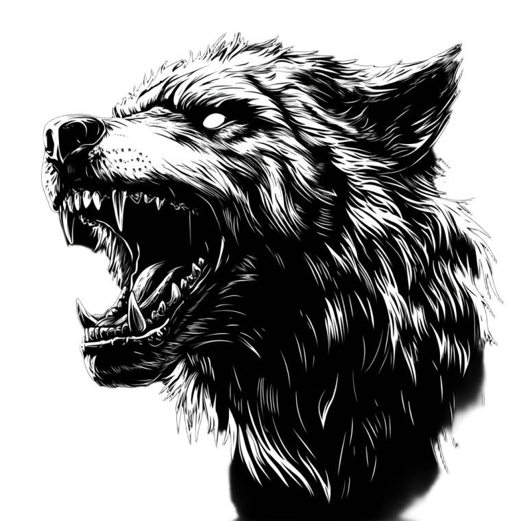 Roaring Werewolf Face Vinyl Car Decal Sticker – Waterproof & UV-Resistant 8"