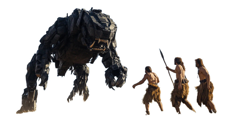 Cavemen Vs Robot Vinyl Car Decal Sticker – Waterproof & UV-Resistant 8"