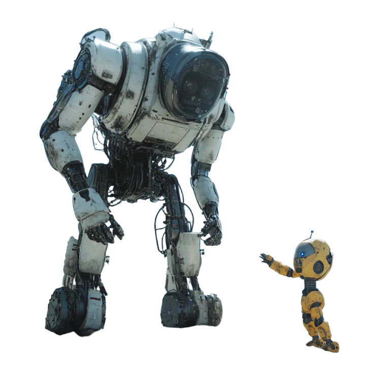 Robots On Beach Vinyl Car Decal Sticker – Waterproof & UV-Resistant 8"