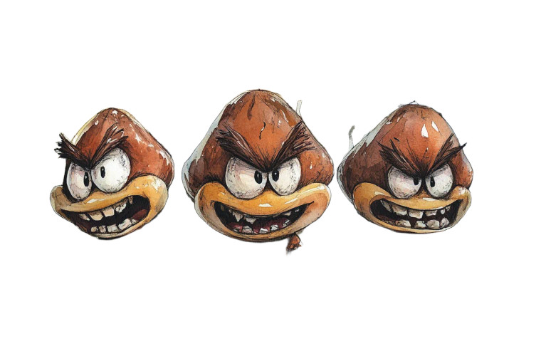 Watercolor Goombas Vinyl Car Decal Sticker – Waterproof & UV-Resistant 8"