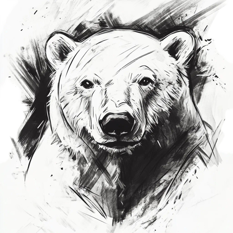 Aggressive Polar Sketch Vinyl Car Decal Sticker – Waterproof & UV-Resistant 8"