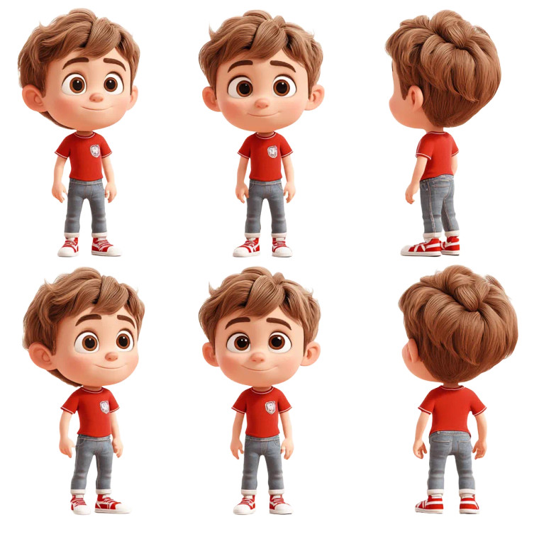 Pixar-Style Boy Sheet Vinyl Car Decal Sticker – Waterproof & UV-Resistant 8"