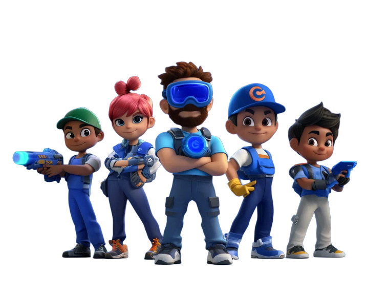 Futuristic Tech Team Vinyl Car Decal Sticker – Waterproof & UV-Resistant 8"