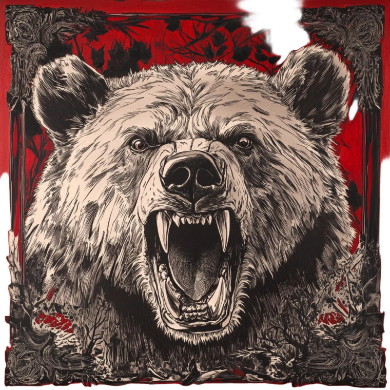 Scary Russian Bear Vinyl Car Decal Sticker – Waterproof & UV-Resistant 8"