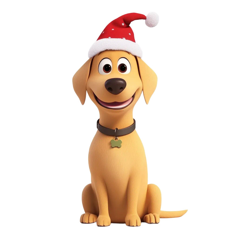 Christmas Labrador Vinyl Car Decal Sticker – Waterproof & UV-Resistant 8"