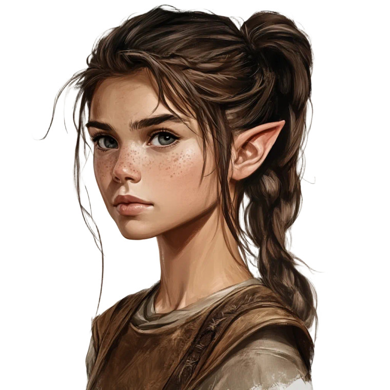 Young Half-Elf Child Vinyl Car Decal Sticker – Waterproof & UV-Resistant 8"