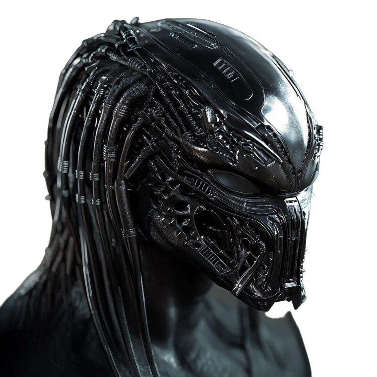 Glossy Predator Mask Vinyl Car Decal Sticker – Waterproof & UV-Resistant 8"