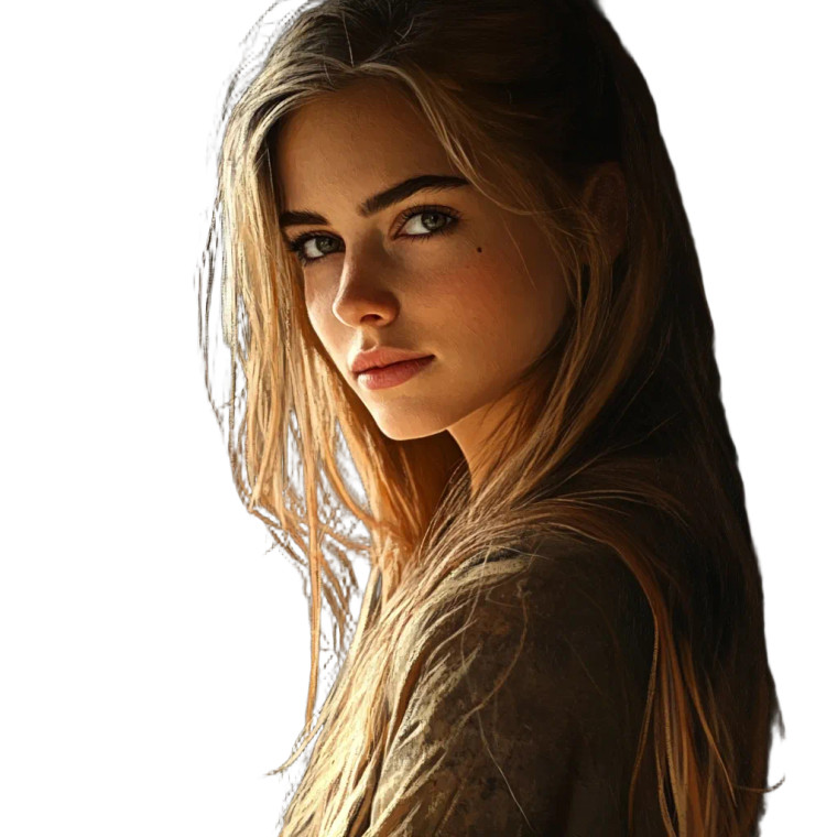 Ashen-Haired Woman Vinyl Car Decal Sticker – Waterproof & UV-Resistant 8"