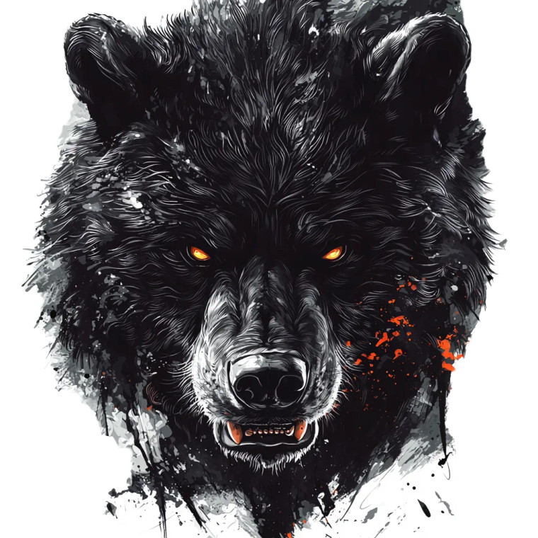 Black Bear Spirit V2 Vinyl Car Decal Sticker – Waterproof & UV-Resistant 8"