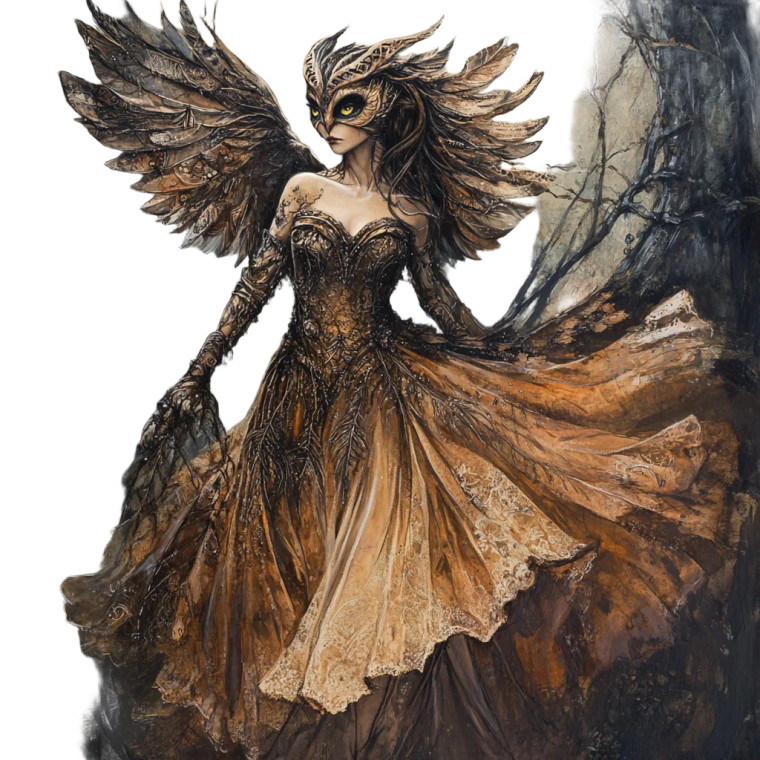 Owl Woman Vinyl Car Decal Sticker – Waterproof & UV-Resistant 8"